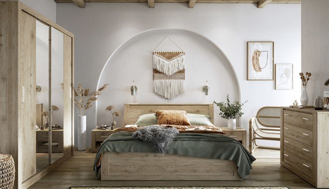 Naturalne boho w sypialni