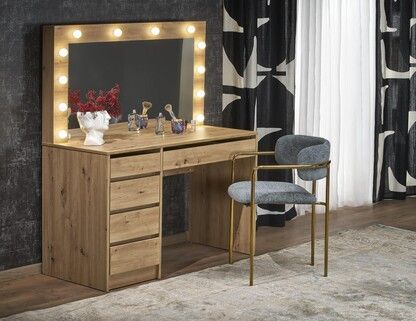 Toaletka z oświetleniem HOLLYWOOD XL - dąb artisan